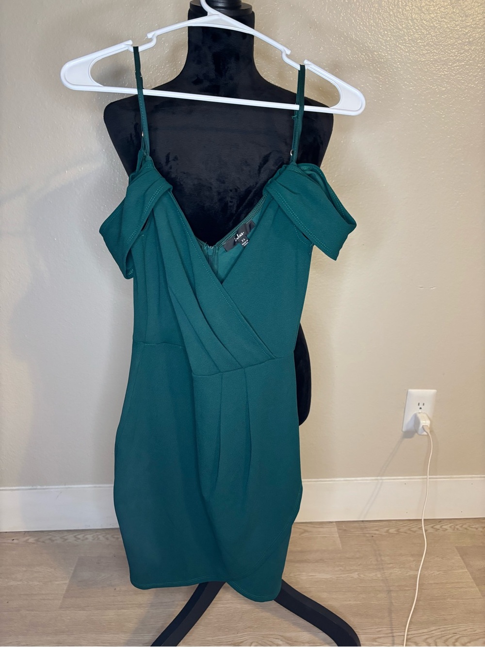 Lulu's Teal Green Off-Shoulder Mini Dress Size XS